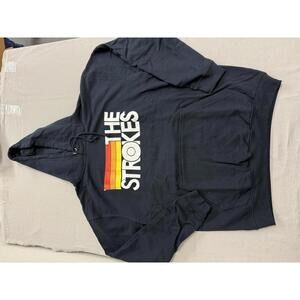 The Strokes Band Logo Hoodie - Strokes Classic Logo Navy L